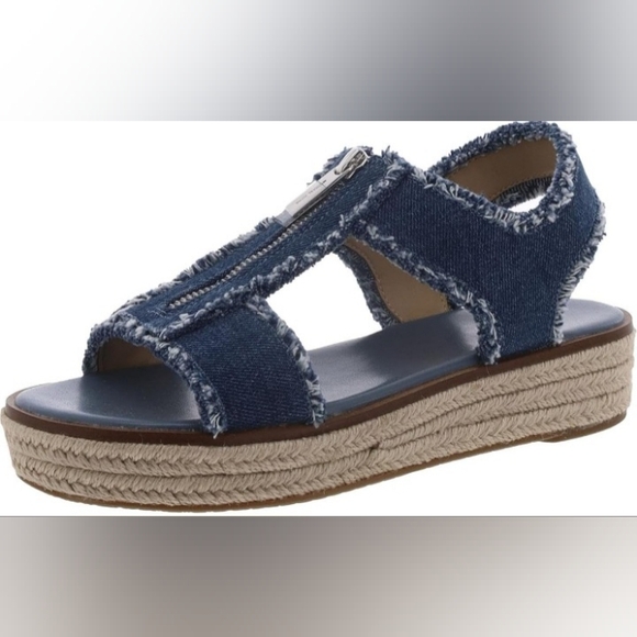 New Michael Michael Kors Berkley Espadrille Wedge Frayed Sandal  Women's 10 - Picture 5 of 16